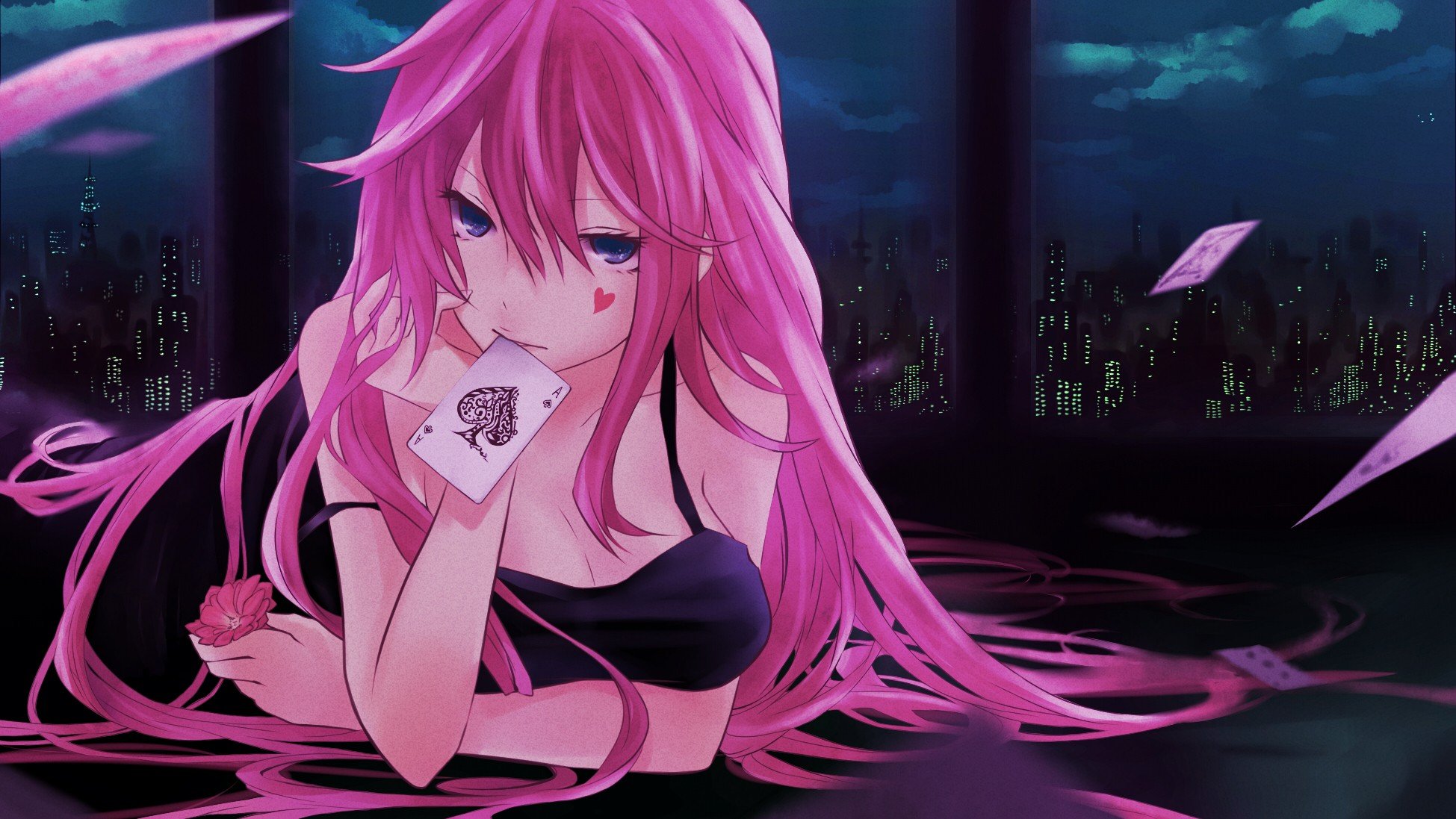 Anime Vocaloid Pink Hair Megurine Luka Anime Girls Cards Blue Eyes Hd Wallpapers Desktop And Mobile Images Photos