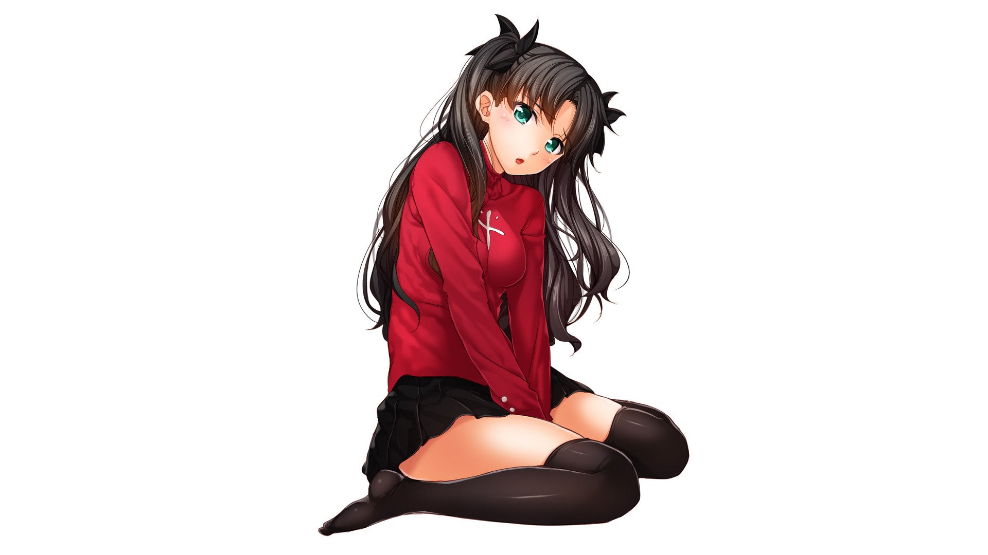 Tohsaka Rin, black haired female anime character transparent background PNG  clipart | HiClipart