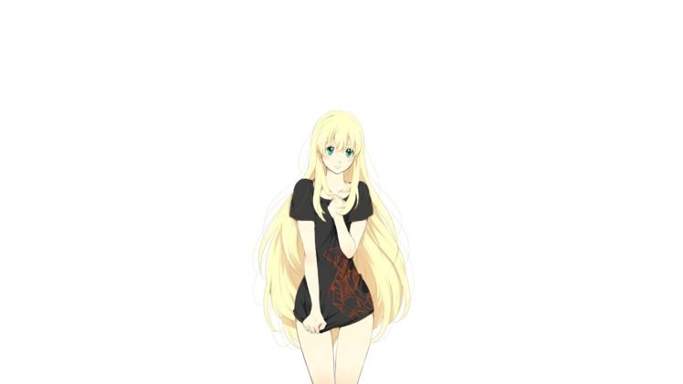Aldnoah.Zero, Asseylum Vers Allusia, Anime girls, Blonde, T shirt, Green eyes HD Wallpaper Desktop Background