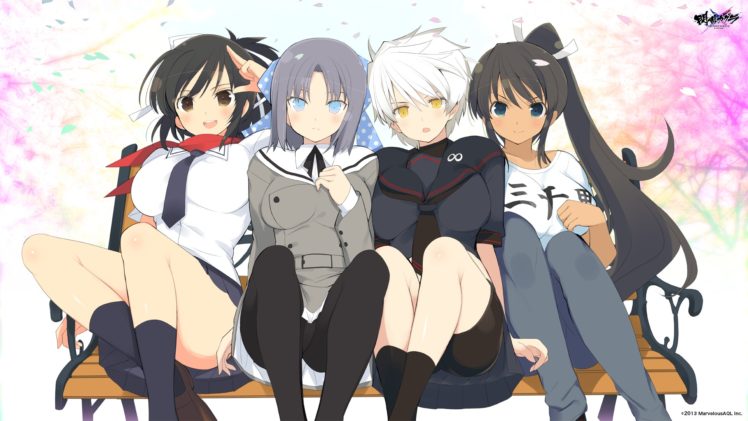 anime girls, Anime, Senran Kagura, Homura (Senran Kagura), Asuka (Senran Kagura), Yumi (Senran Kagura), Miyabi (Senran Kagura) HD Wallpaper Desktop Background