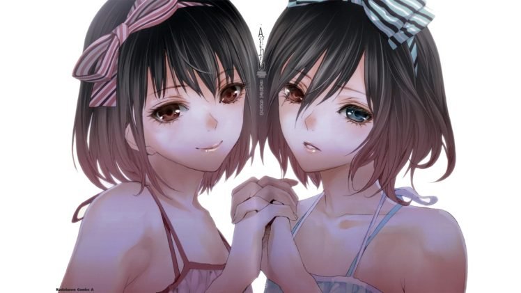 Another, Misaki Mei, Heterochromia, Twins HD Wallpaper Desktop Background