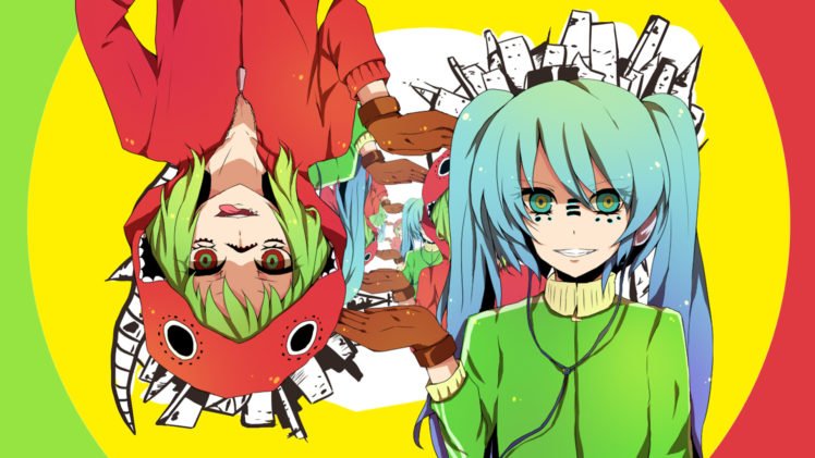 anime, Colorful, Vocaloid, Hatsune Miku, Megpoid Gumi HD Wallpaper Desktop Background