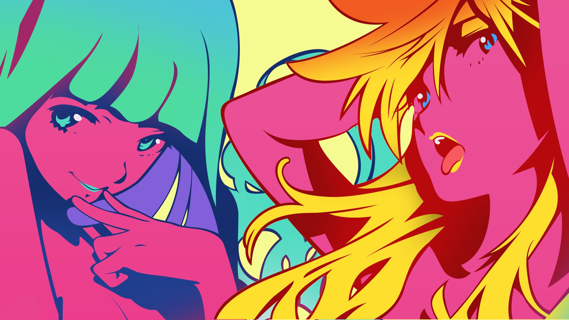 anime, Colorful, Panty and Stocking with Garterbelt, Anarchy Panty, Anarchy Stocking Wallpaper