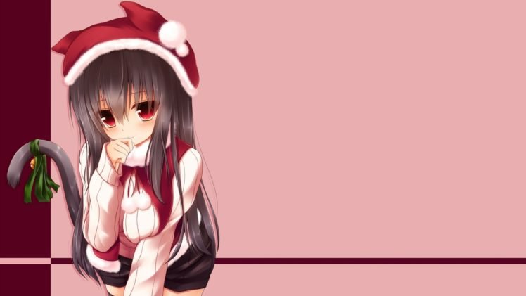animal ears, Anime girls, Christmas, Original characters HD Wallpaper Desktop Background