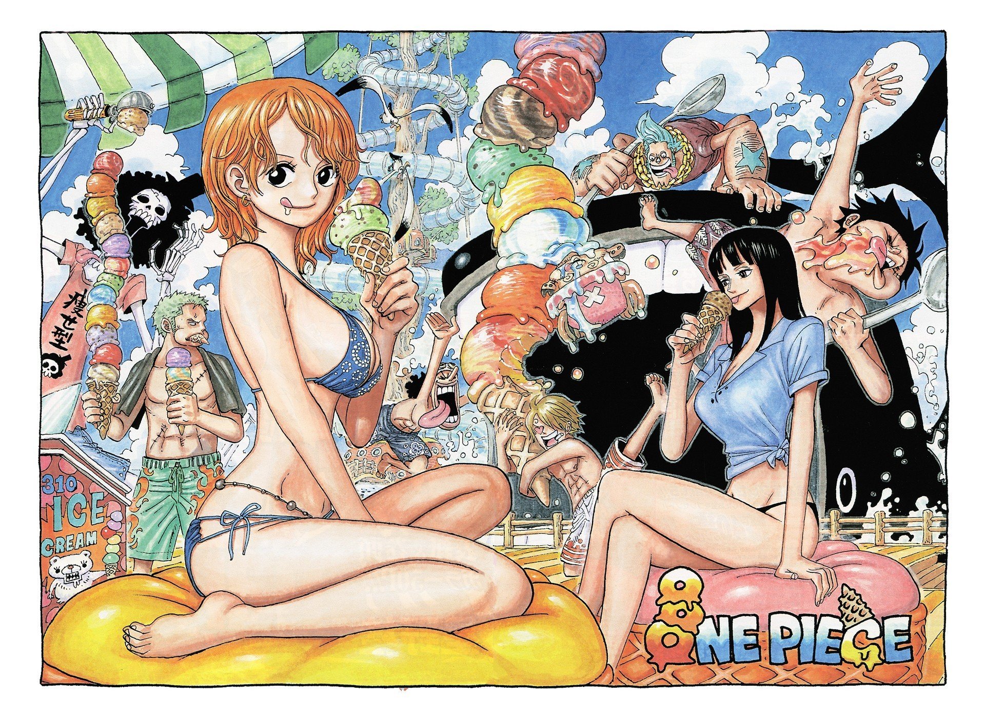 One Piece Nami Nico Robin Brook Roronoa Zoro Usopp Sanji Tony 