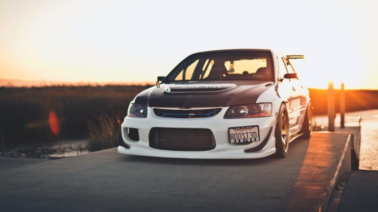 car, Vehicle, Mitsubishi Lancer, Sunset HD Wallpaper Desktop Background