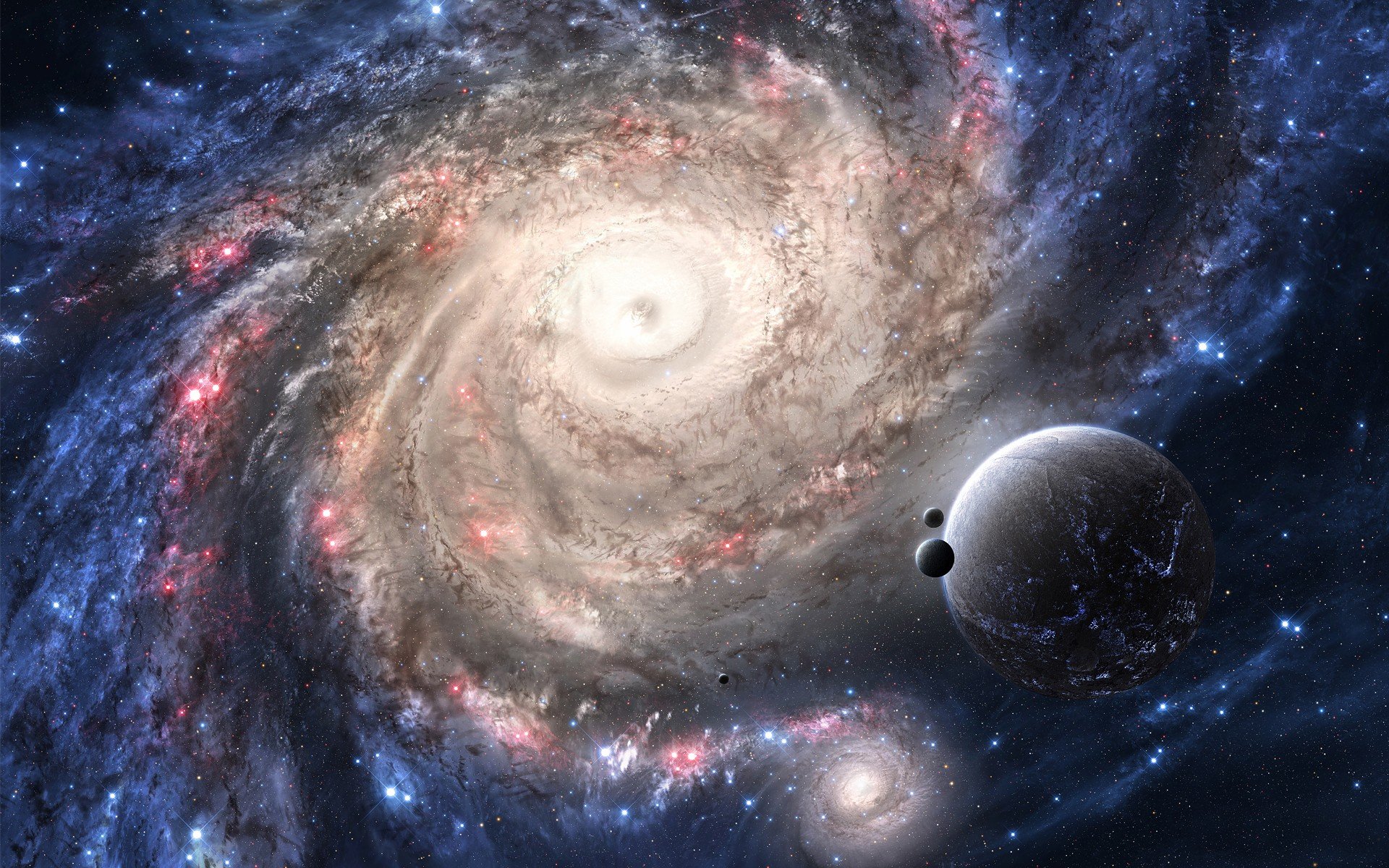 space, Galaxy, Spiral galaxy Wallpaper