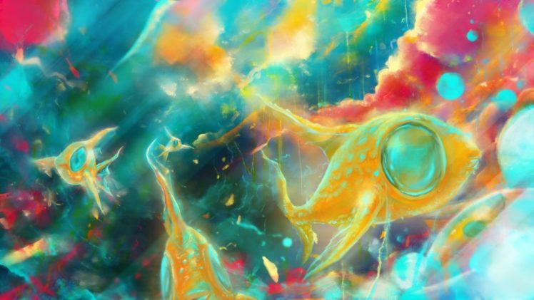 abstract, Artwork, Fish HD Wallpaper Desktop Background
