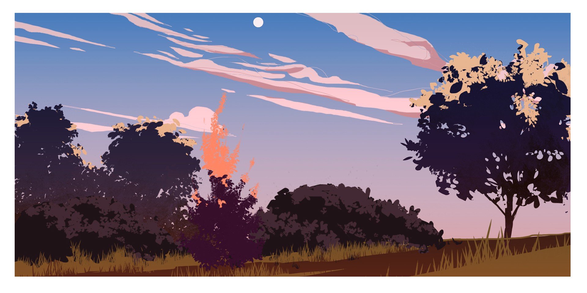 illustration, Sunset Wallpaper