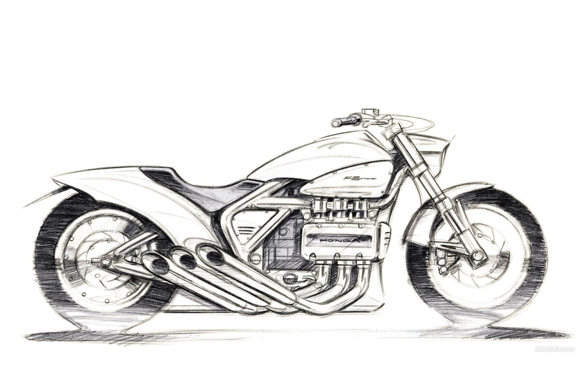 artwork, Vehicle, Motorcycle, Sketches, Honda Wallpaper