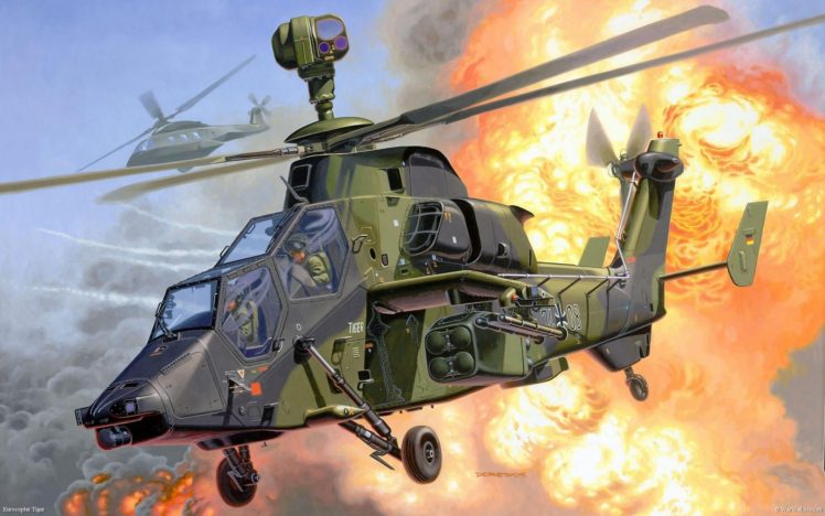 military aircraft, Eurocopter Tiger, Artwork, Vehicle HD Wallpaper Desktop Background