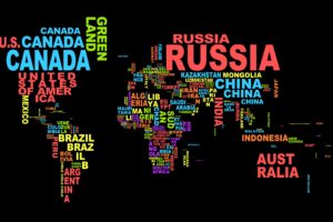 countries, Typography, World map
