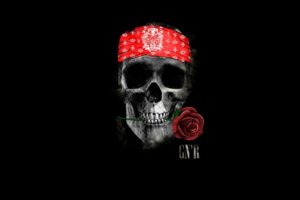skull, Rose, Minimalism, Guns N&039; Roses, GNR, Headband