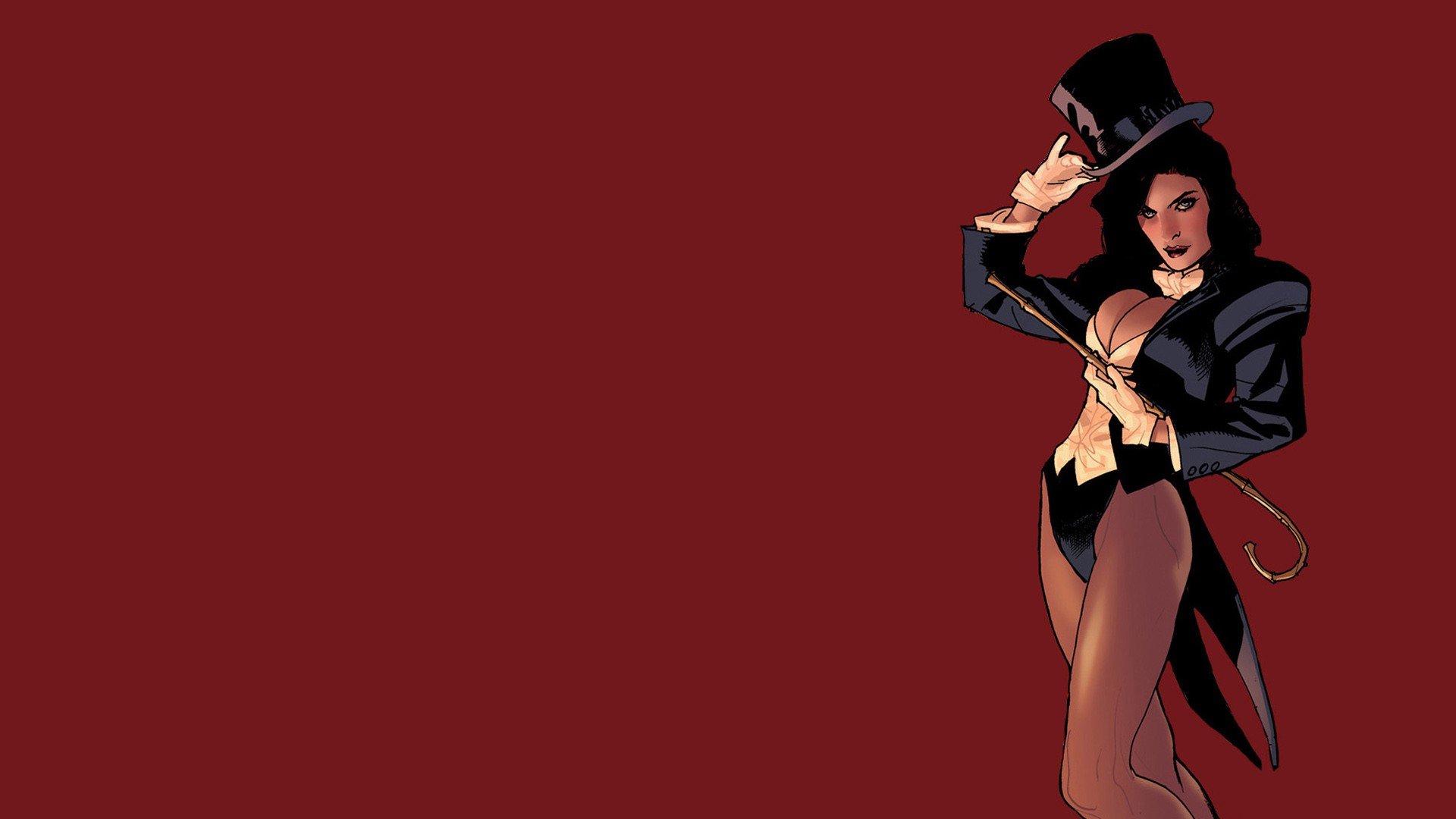 Zatanna, Adam Hughes, DC Comics, Red background, Illustration, Superheroines Wallpaper