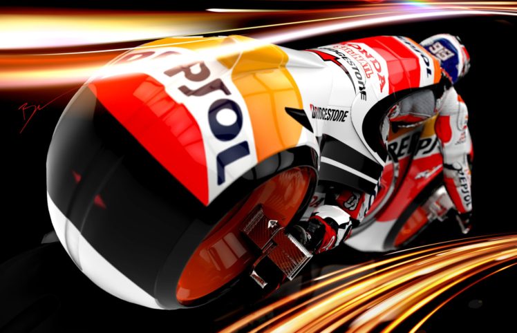 Download Caption Intense MotoGP Race with Marquez and Pedrosa Wallpaper   Wallpaperscom