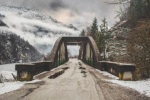 nature, Snow, Bridge