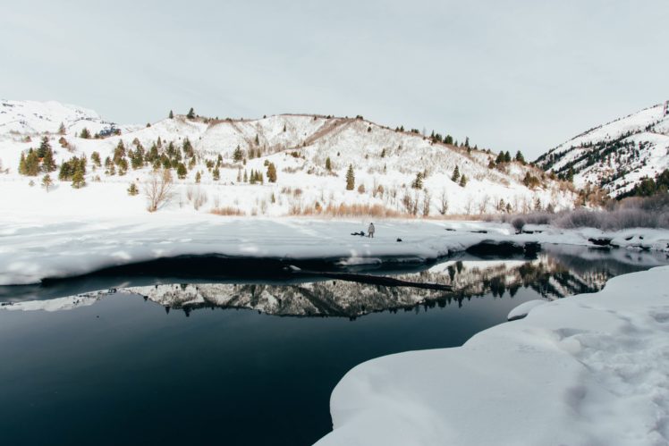 nature, Snow, Water, Trees HD Wallpaper Desktop Background