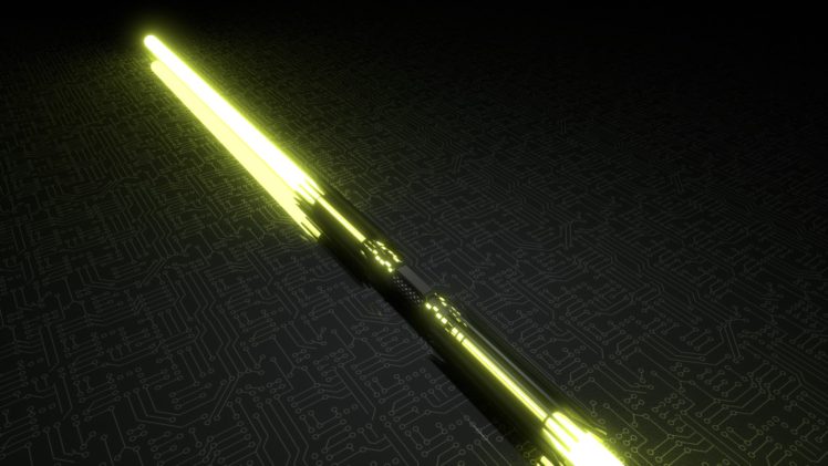 lightsaber, Blender, Yellow, Star Wars, Temple Guards HD Wallpaper Desktop Background