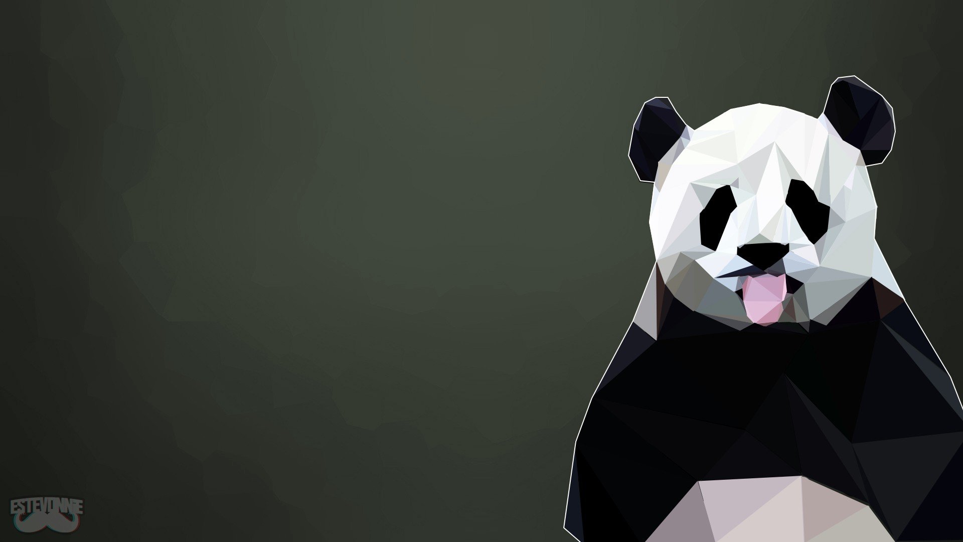 panda, Poly, Animals, Low poly Wallpaper