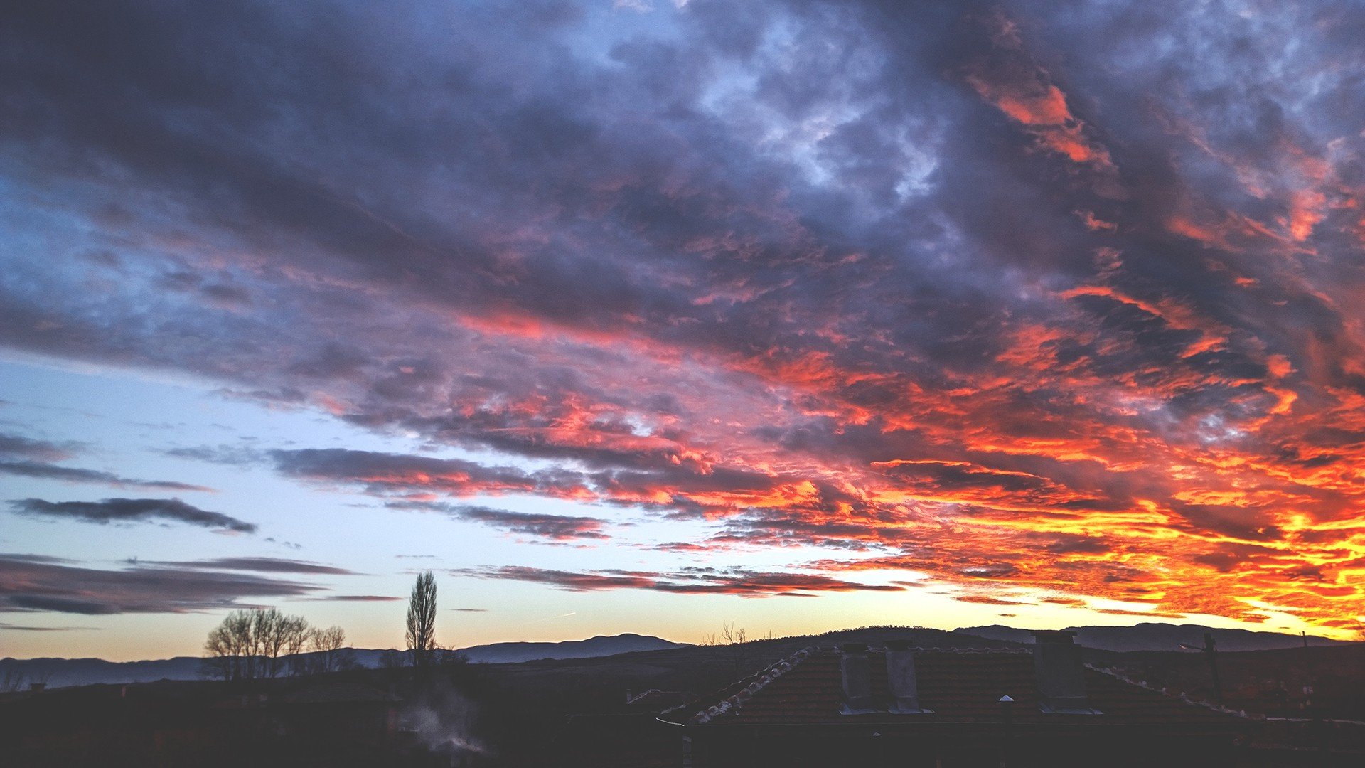 landscape, Sky, Clouds, Warm colors, Fall, Photography, Winter, Horizon, Mountains Wallpaper