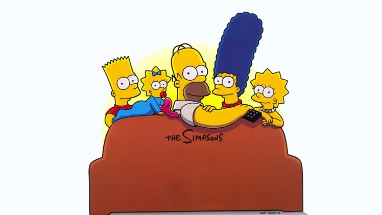 Bart Simpson, Marge Simpson, Lisa Simpson, Maggie Simpson, The Simpsons, Homer Simpson, Couch HD Wallpaper Desktop Background