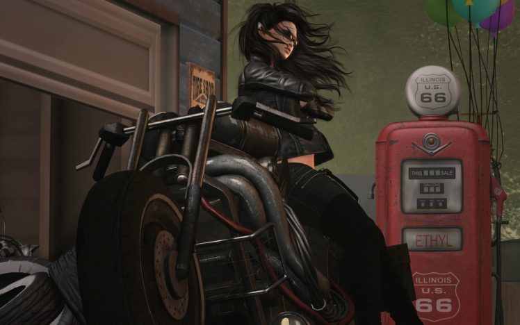 women, Artwork, Motorcycle HD Wallpaper Desktop Background