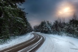 road, Winter, Landscape, Nature