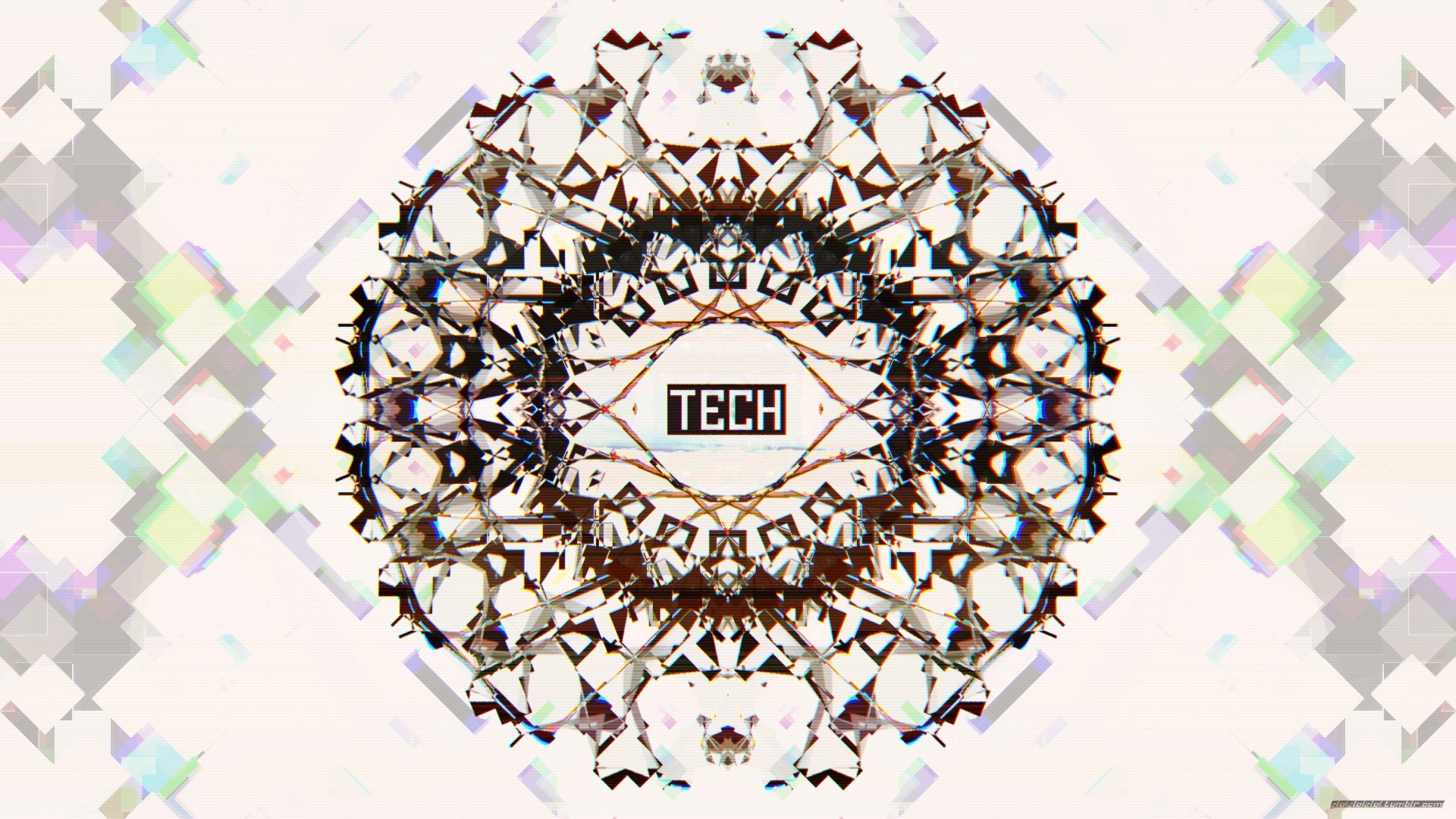 glitch art, Tech, White, Abstract, Fractal, Symmetry Wallpaper
