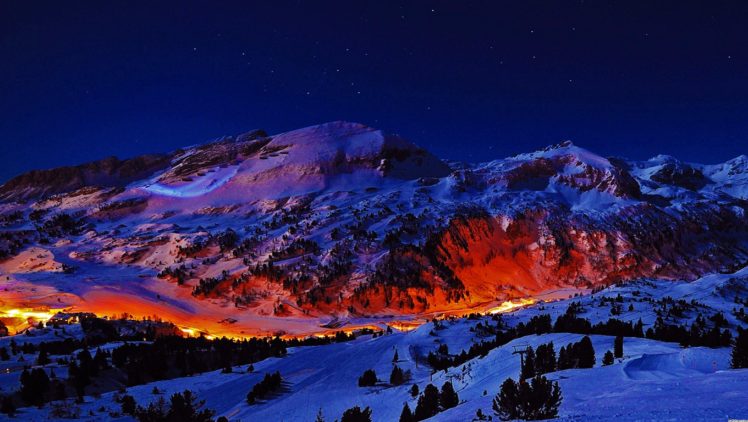 mountains, Night HD Wallpaper Desktop Background