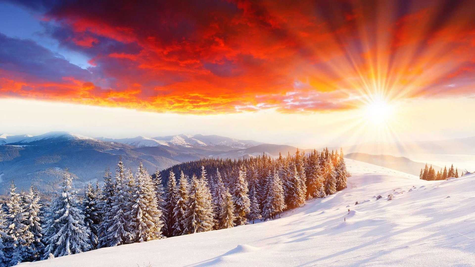 winter, Snow, Mountains, Nature Wallpaper
