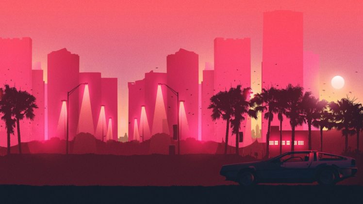 cityscape, Car, DeLorean, Back to the Future HD Wallpaper Desktop Background