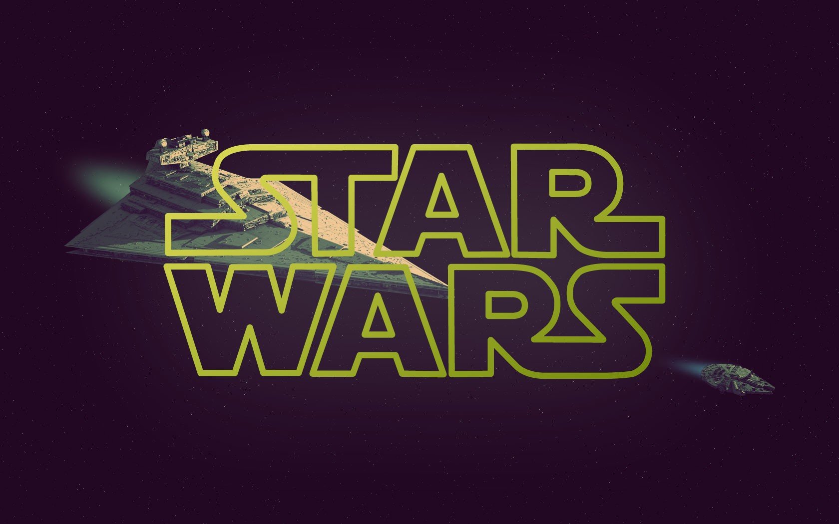 Star Wars, Star Destroyer, Millennium Falcon Wallpaper