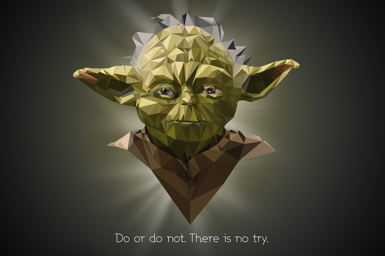 Yoda, Star Wars, Quote, Low poly Wallpaper