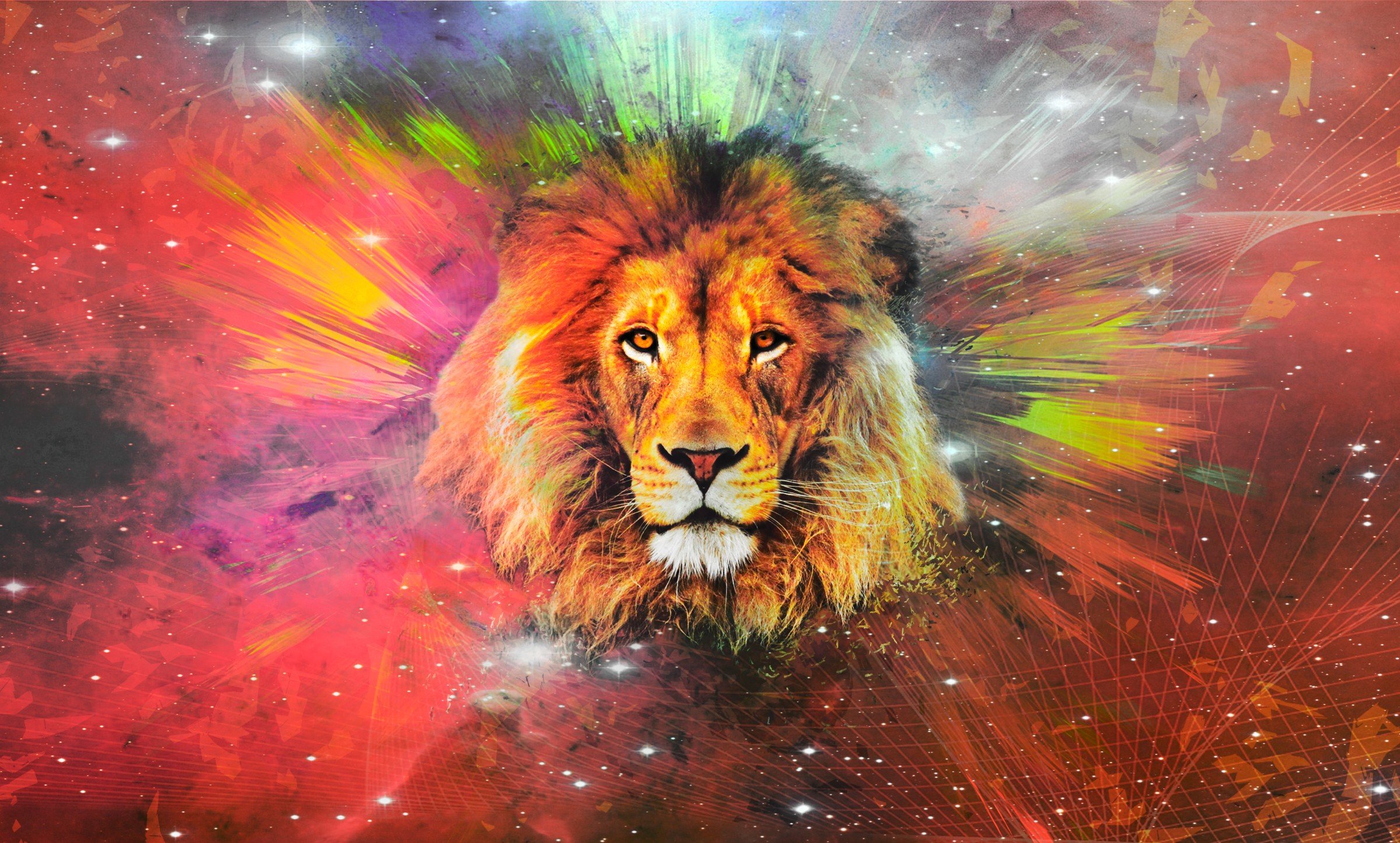 lion, Galaxy Wallpaper