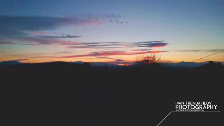 sky, Landscape, Horizon, Winter, Clouds, Shadow, Warm colors, Photography HD Wallpaper Desktop Background