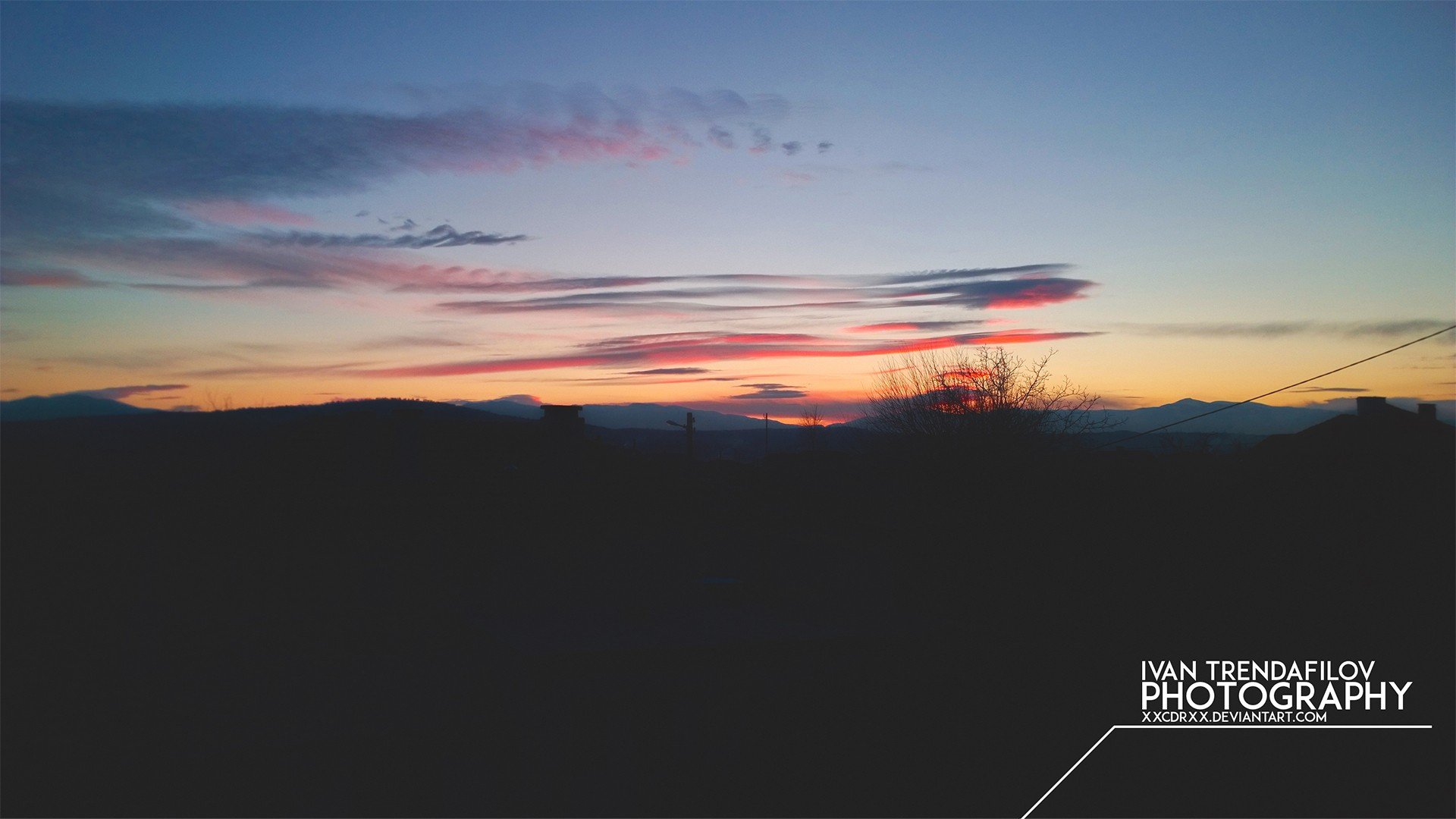 sky, Landscape, Horizon, Winter, Clouds, Shadow, Warm colors, Photography Wallpaper