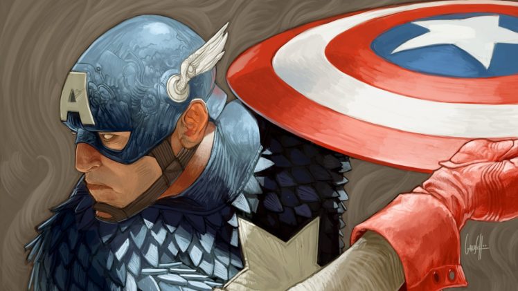 Marvel Comics, Painting, Captain America HD Wallpaper Desktop Background