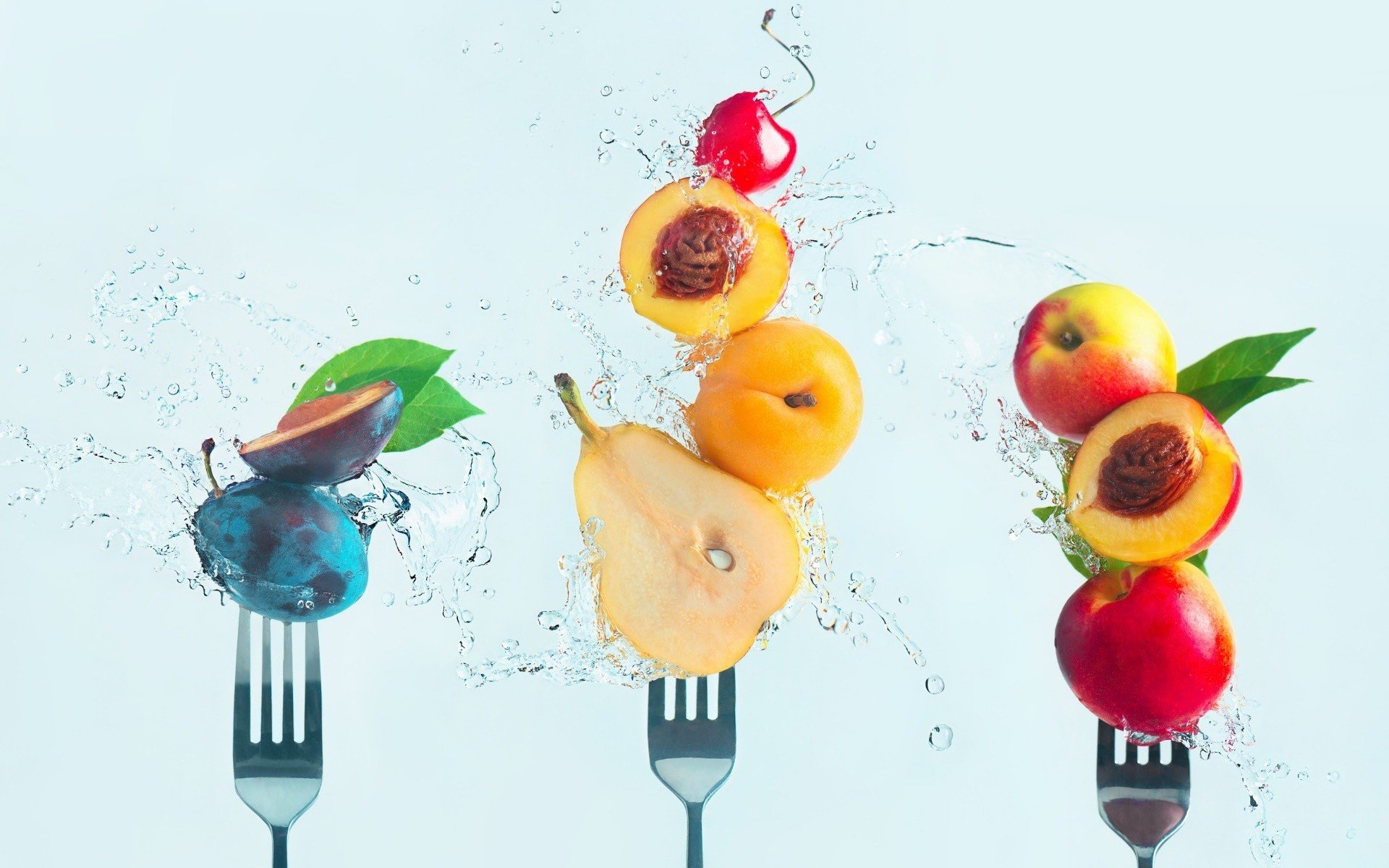 fork, Fruit, Water, Food Wallpaper