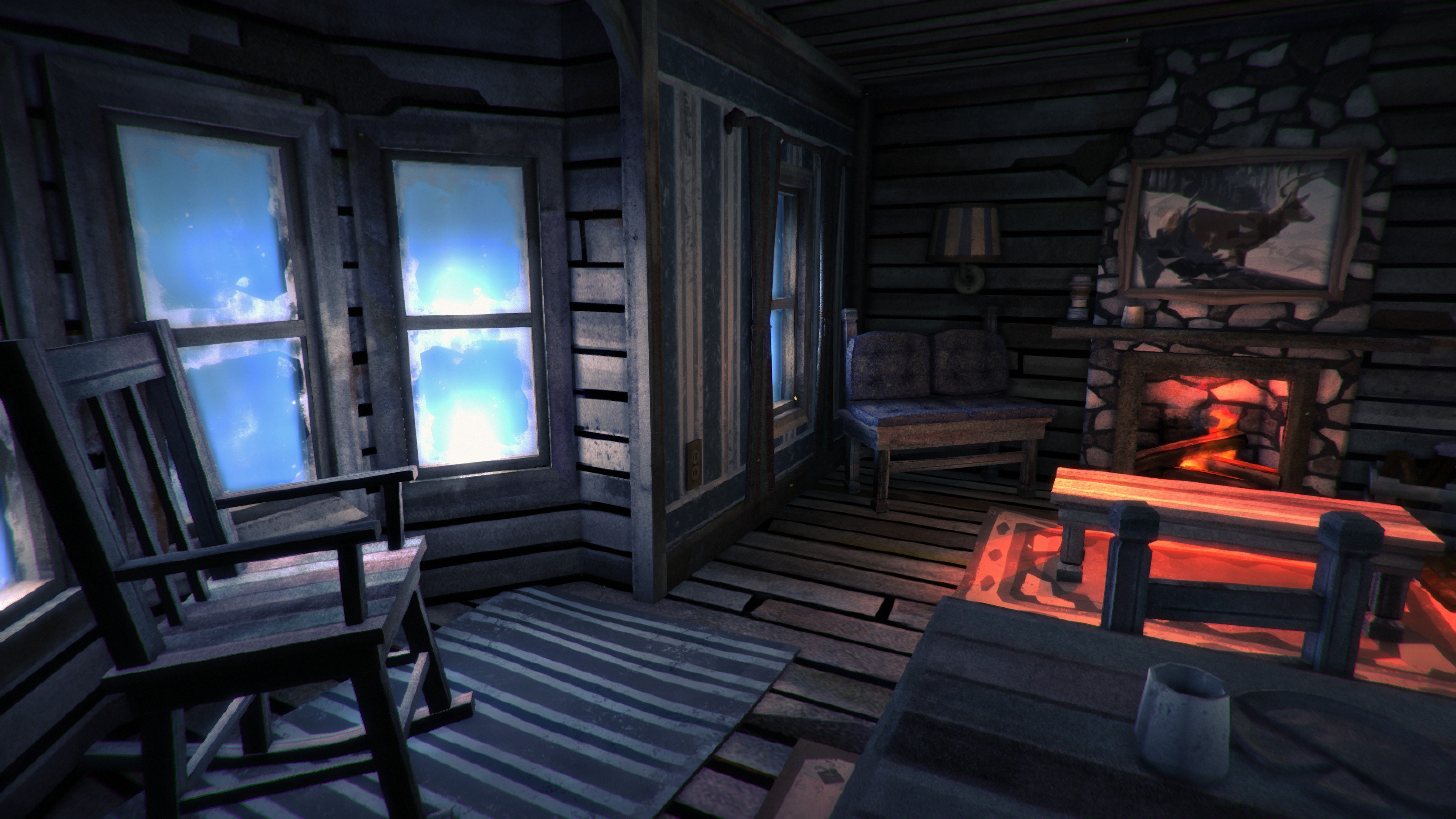 The Long Dark, Cabin, Cold, Fireplace, Chair, Literature, Snow, Video games Wallpaper