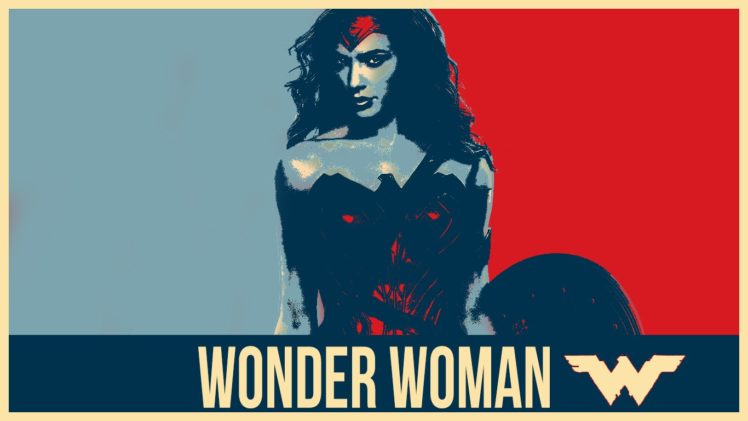 Wonder Woman, Gal Gadot, Mulher Maravilha, Poster, Justice League, Shield, DC Comics, Hope posters HD Wallpaper Desktop Background