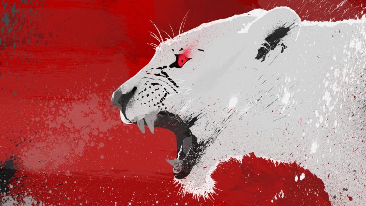 red eyes, Lion, Animals, Vector HD Wallpaper Desktop Background