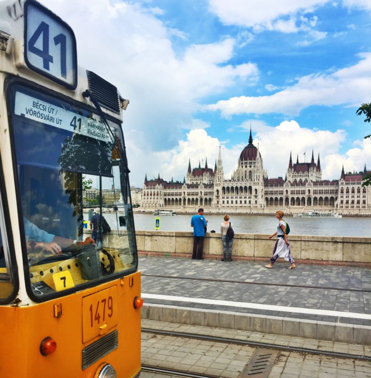 river, City, Budapest, Hungary, Tram, Hungarian Parliament Building HD Wallpaper Desktop Background