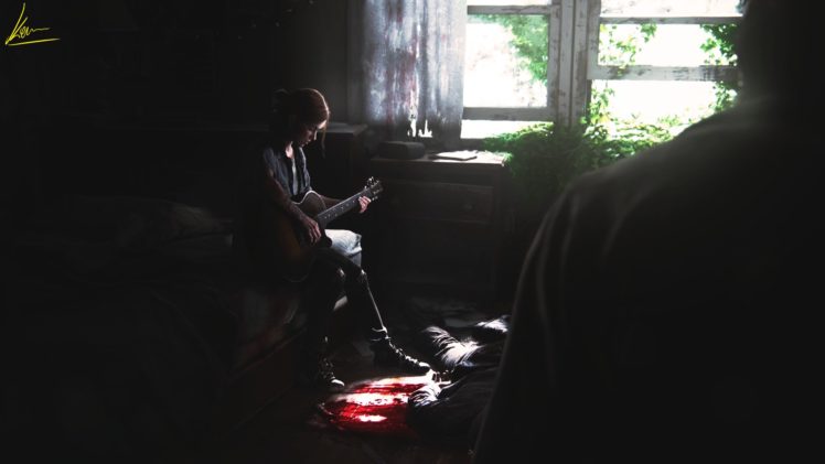 Ellie, The Last of Us, Guitar HD Wallpaper Desktop Background