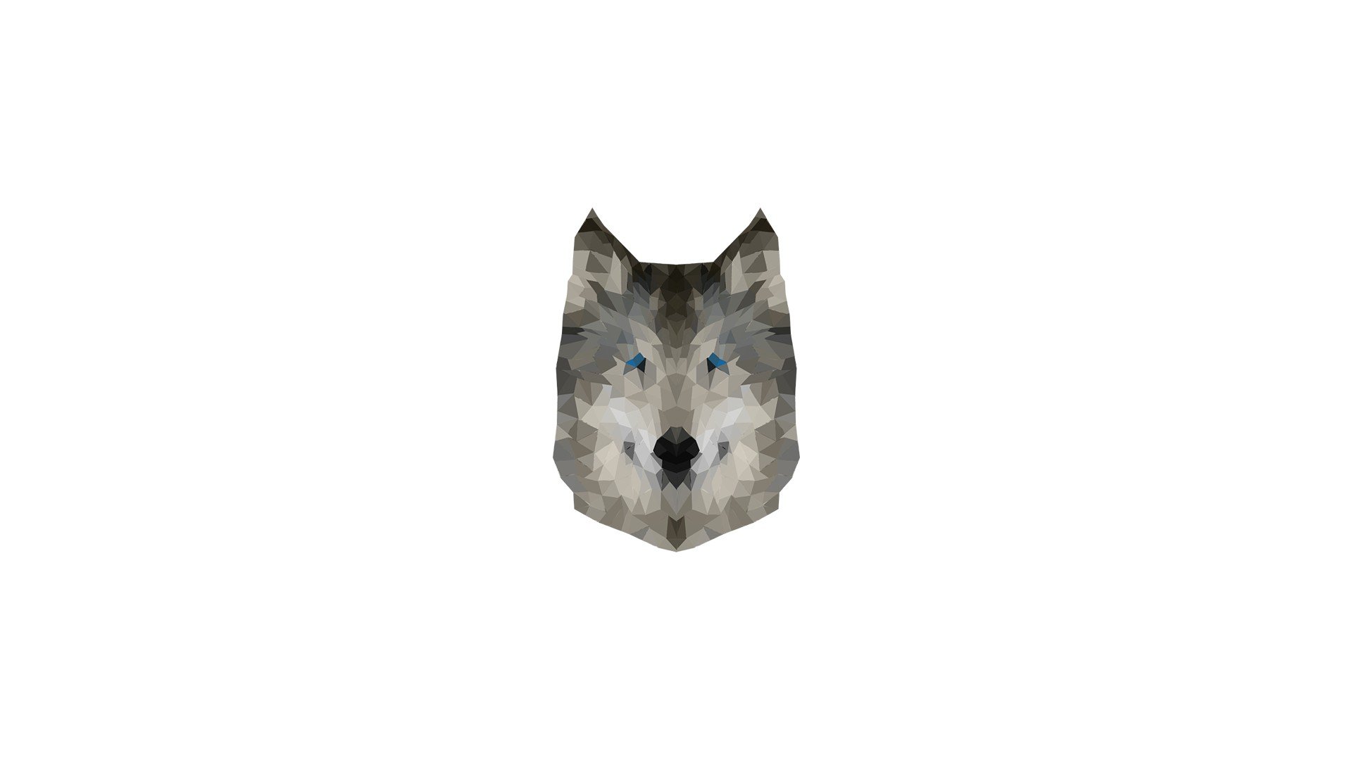 low poly, Wolf, Simple Wallpaper