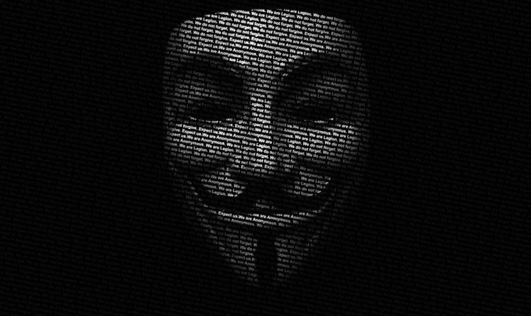 Guy Fawkes, Monochrome, Anonymous, Typographic portraits HD Wallpaper Desktop Background