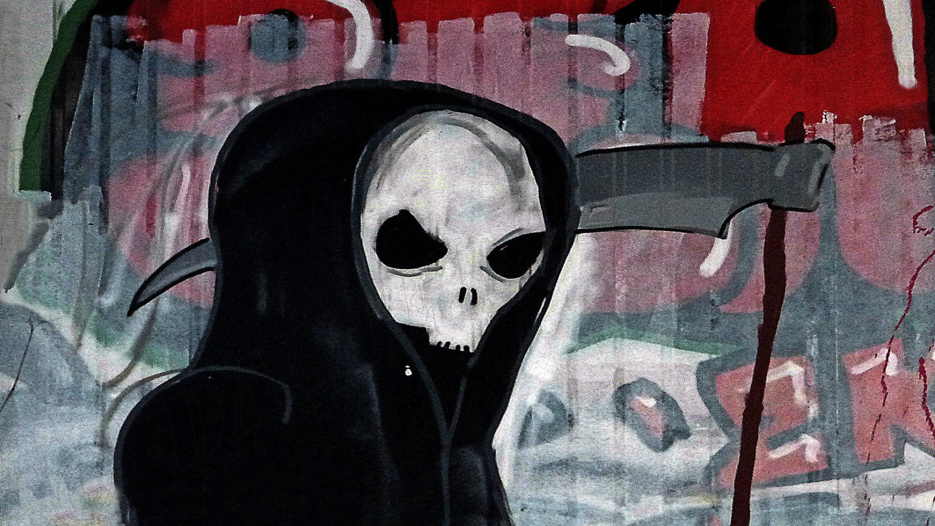 Grim Reaper, Artwork, Skull, Graffiti HD Wallpapers / Desktop and