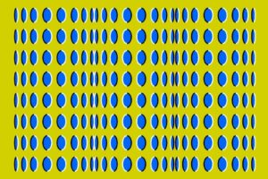 optical illusion, Yellow background, Polka dots