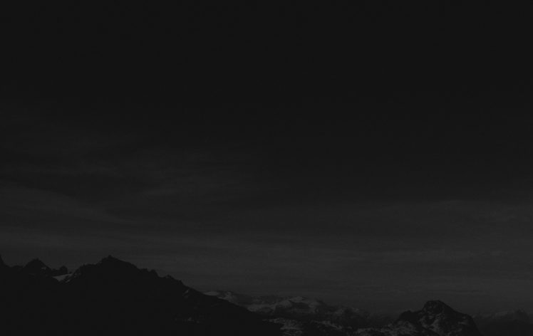monochrome, Mountains, Night HD Wallpaper Desktop Background