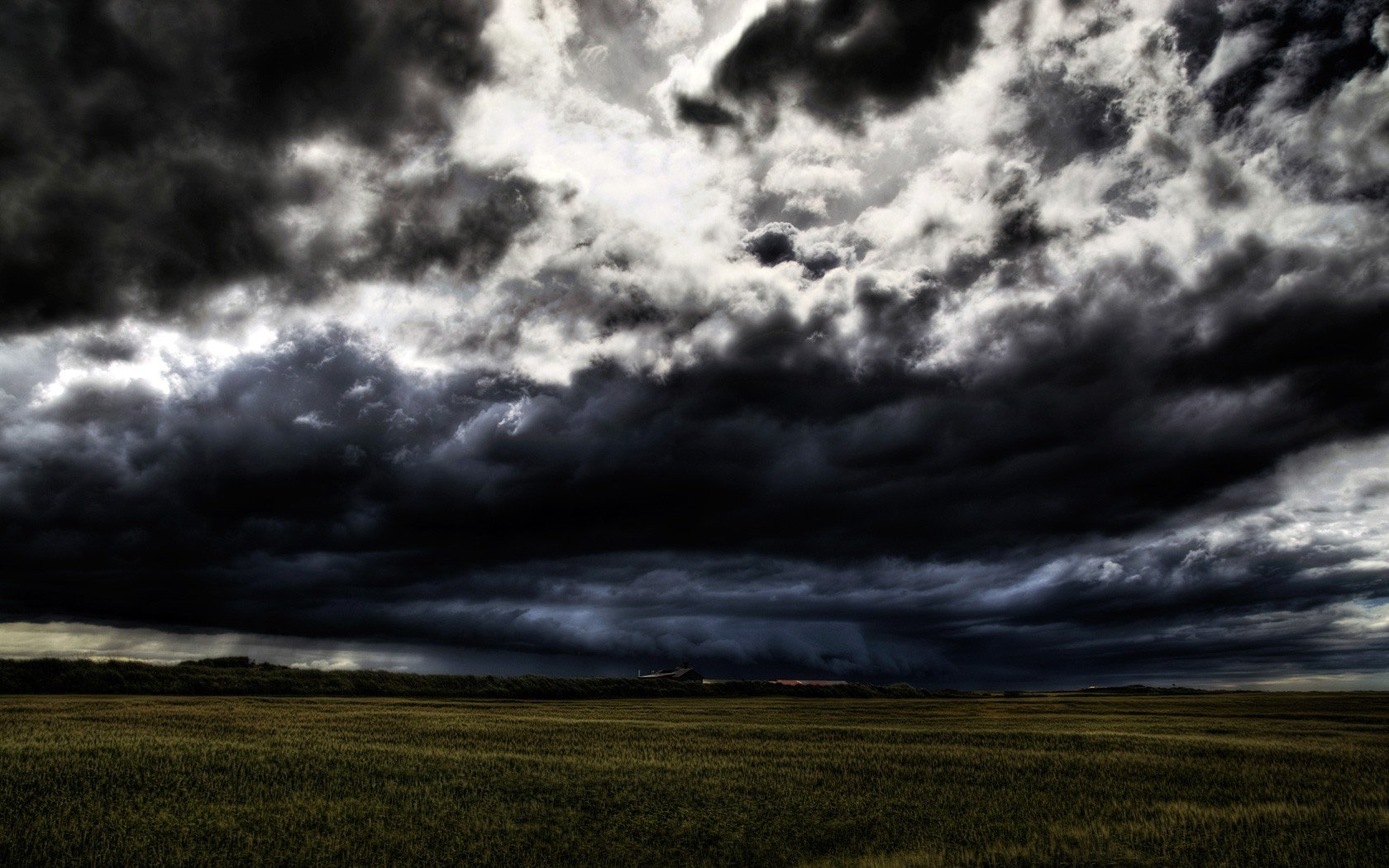 HDR, Clouds, Field Wallpaper