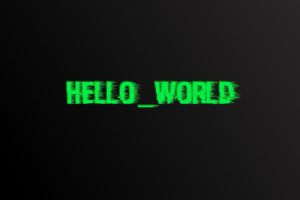 Hello World, Glitch art, Digital art, Typography
